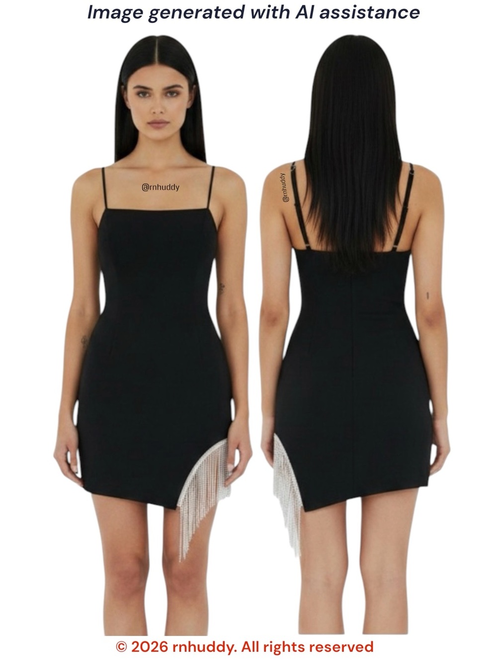 NWT One & Only Collective XS black embellished fringe dress